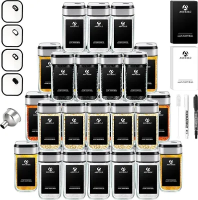 Produktbild von 35 Gewürzdosen 120ml Set | Drei Kaliber einstellbar | Küche Gewürz Organizer