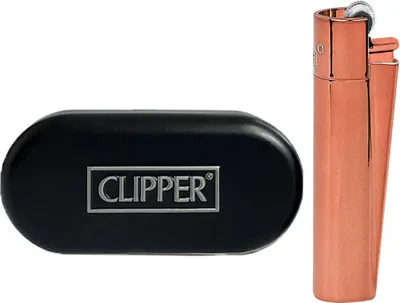 Produktbild von Clipper Metall Dark Rose Gold Reibradfeuerzeug in der Metallbox
