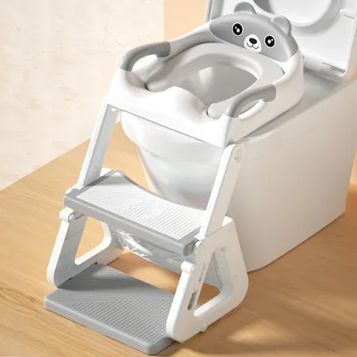 Imagen del producto de Asiento de inodoro para niños con escalones, seguro, práctico, 1 unidad, ideal para bebés y niños pequeños