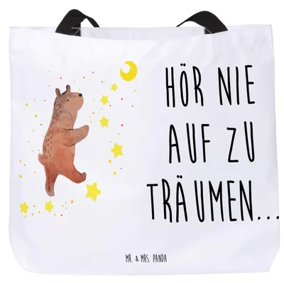 Produktbild von Mr. & Mrs. Panda Reisetasche Bär Träume - Weiß - Geschenk, Träumen, Tote Bag, Tasche, Laptoptasche, Strandtasche, Teddy, Traumdeutung, Traum, Schultasche