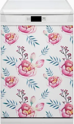 Produktbild von Magnet Folie für Geschirrspüler Küche Magnetmatte 45x80 cm  Nachbildung Geschirrspüle  - Blumen