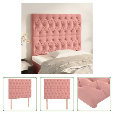 Produktbild von The Living Store Kopfteile 2 Stk. Rosa 90x7x78/88 cm Samt