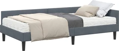 Immagine prodotto di vidaXL Struttura letto ad angolo con materasso Varie 2 pezzi Velluto grigio