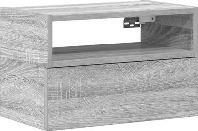 Image de Table de chevet murale sonoma gris 45x26x28,5 cm