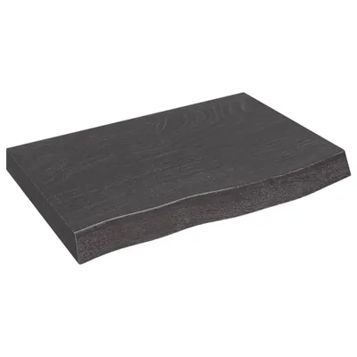 Produktbild von Tischplatte Dunkelbraun 60x40x(2-6)cm Massivholz Eiche