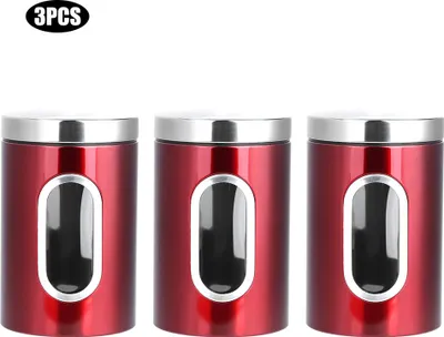 Produktbild von 3PCS Edelstahl Lebensmittel Lagerung Container Snack Versiegelt Gläser für Tee Zucker