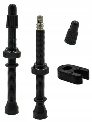 Produktbild von Trezado Presta Ventile für Tubeless 60mm Aluminium Schwarz 2 Stück