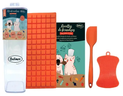 Immagine prodotto di BUBIMEX - Set di biscotti in forma quadrata per cani e gatti, completo di tappetino da forno