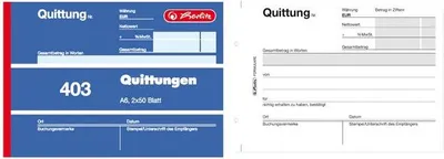 Image de Herlitz Quittung 402 - formulaire deet de facturation (A6, 2 x 40 feuilles)