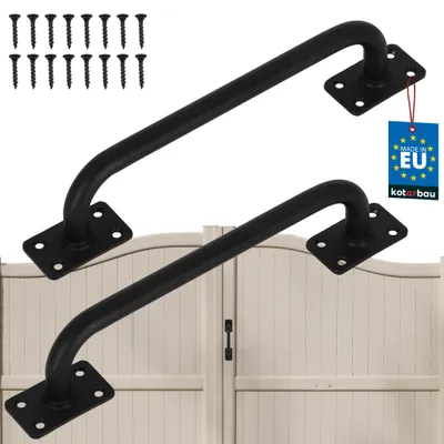 Immagine prodotto di KOTARBAU® 2 Pezzi Maniglia Porta Esterna Maniglione per Porta 245 mm Maniglie per Porte Scorrevoli Acciaio Verniciato a Polvere Nero