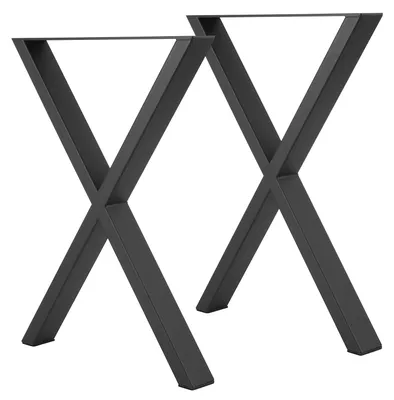 Metallene Tischbeine X-Form, schwarz, 40 cm, 2 Stück