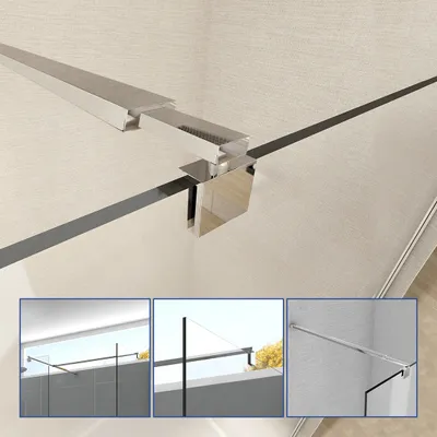 Produktbild von Meykoers Stabilisator Stabilisationsstange für Duschwand Dusche Glaswand Chrom 70-120cm für Glasstärke 8/10mm