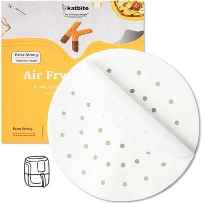 Produktbild von Dampfschutzpapier für Luftfryer, Durchmesser 19 cm, 120 Stück, Abblaspapier als Dampfpapier, Dampfschutz als Dimpapier