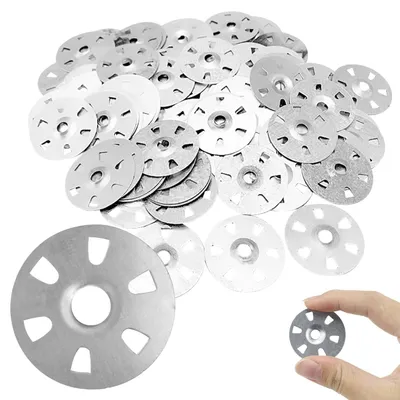 Imagen del producto de Arandelas de acero galvanizado, de 35 mm de diámetro, 500 unidades, para placas de aislamiento