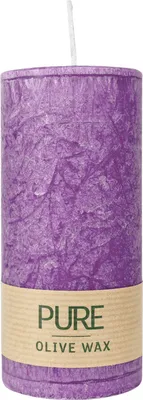 Produktbild von 100% PURE, OLIVE WAX, vegane Stumpenkerze, Erika, WENZEL, 130/60 mm, Brenndauer ca. 40h