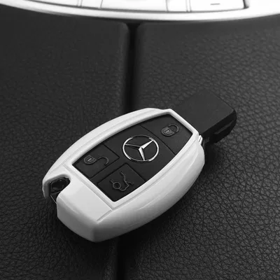Produktbild von Auto Schlüssel Kunststoff Hülle ABS Plastik Schutz Cover Weiß kompatibel mit Mercedes Benz Funk ab 2005 Smartkey