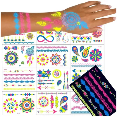 Obrázek produktu pro Tmavě barevné, dočasné tetování v bohémském stylu, 20 kusů