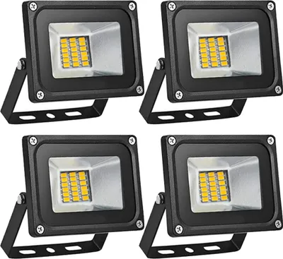 Produktbild von Greenmigo 4 Stücke 20 Watt LED Flood Light SMD Flutlicht Außen Fluter Warmweiss Scheinwerfer Strahler Licht IP65 Gartenleuchte Security Light