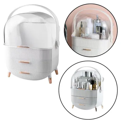 Produktbild von Kosmetik Organizer mit Deckel 2 Schubladen Weiß