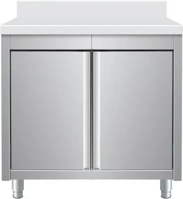 Produktbild von Arbeitsschrank aus Edelstahl, mit Aufkantung, 800x600x950mm