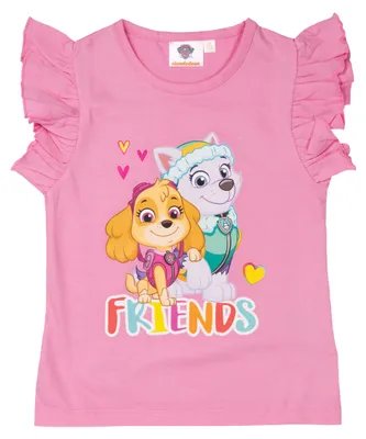 Produktbild von Paw Patrol T-Shirt für Mädchen Skye & Everest - Friends Kinder Oberteil kurzärmlig Rosa 122-128