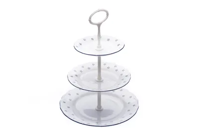 Produktbild von Dreiteilige Etagere, blaue Valbella, Verona, tschechisches Porzellan, G. Benedikt