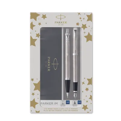 Zdjęcie produktu dla Parker 2183058 Parker IM Brushed Metal C.C. DuoSet inkl. Geschenkbox