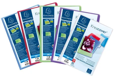 Zdjęcie produktu dla Exacompta Kreacover Chromaline – teczka z okienkiem, 60 koszulek, format A4, różne kolory