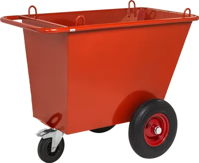 Produktbild von Kongamek Abfallwagen in rot mit 3 Rädern Ø400mm pannensichere Bereifung 1310x720x1000mm 400l Volumen