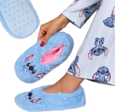 Obrázek produktu pro DISNEY Stitch TEPLÉ dívčí pantofle SLIP-ON, NEKLOUZAVÉ pantofle pro domácí použití 26.5-30.5 EU