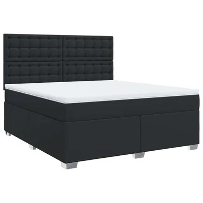 Produktbild von （Robust Möbel）Boxspringbett Modernes/Doppelbett - Polsterbett Erwachsene/r /Kind - mit Matratze Schwarz 180x200cm Kunstleder - Klassische Betten DEMöbel351461