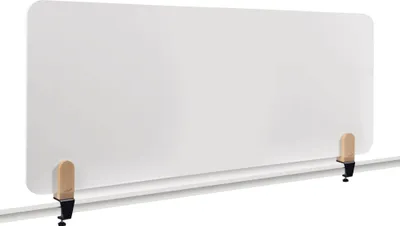Produktbild von Legamaster ELEMENTS Tischtrennwand Whiteboard 60x160cm Klammern, Schreibtisch-Trennwand, Weiß, 1600 x 11 mm, Stahl, Klemme, 4,8 cm
