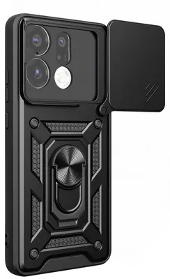 Produktbild von Avizar, Hülle für Oppo Find X9 Stoßfest mit drehbarer Kameraabdeckung und Ringhalterung, Schwarz