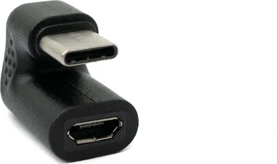 Produktbild von USB 3.1 U Turn 180° Adapter Typ C Stecker zu Micro USB Buchse Winkel Kabel in Schwarz