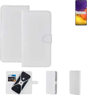 Produktbild von K-S-Trade Handy Hülle Schutz Hülle kompatibel mit Samsung Galaxy Quantum2 Cover Case Bookstyle Bumper weiß 1x