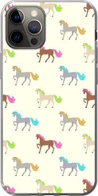 Produktbild von MuchoWow® Handyhülle Schutzhülle Hülle für Telefoonhoesje iPhone 13 Pro Mädchen - Pferde - Muster - Mädchen - Kinder - Kinder Silikon Softcase Handy Hülle - Handy-Tasche