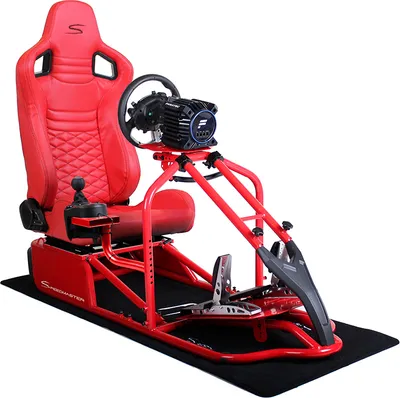 Produktbild von SIM Racing Cockpit Seat Pro Sim Rig ROT | Gaming Simulator Cockpit | Rennsimulator Lenkradständer Carbonfaser Optik Rot