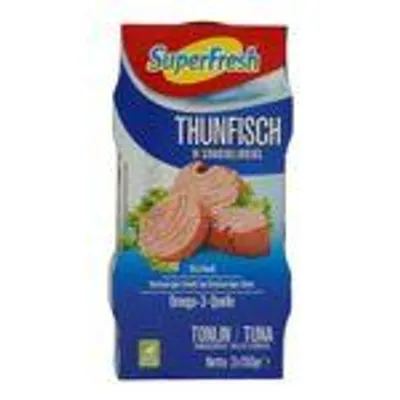 SuperFresh Thunfisch in Sonnenblumenöl – Omega-3-reich, 2 x 150 g