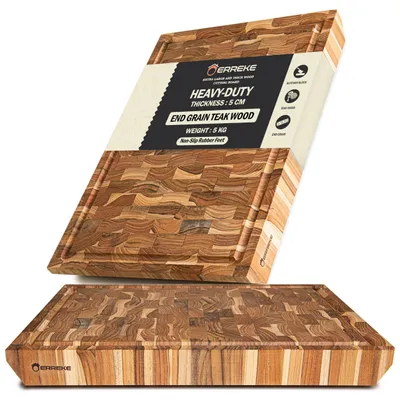 Produktbild von Schneidebrett aus Teakholz, End Grain, 50x35x5 cm, für die Küche
