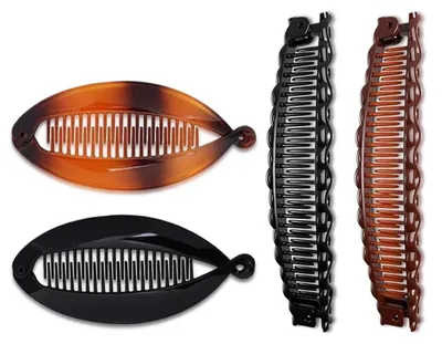 Obrázek produktu pro 4 kusy sponek do vlasů pro husté vlasy, retro design ve tvaru rybího ocasu