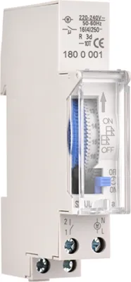 Produktbild von Mechanische 24h Zeitschaltuhr, 220–240V, 15 Min Intervall, 96 Schaltzeiten, DIN-Schiene, programmierbarer Timer für Licht & Elektrogeräte