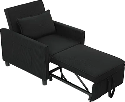 Produktbild von Schlafsessel, verstellbar, 3 Positionen, Cordbezug, bis 120 kg, Schwarz
