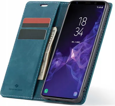 Image de SPACECASE Etui portefeuille pour Galaxy S9 Bleu