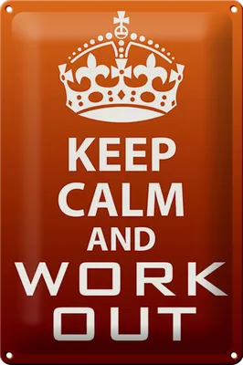 Produktbild von Blechschild Spruch 20x30cm Keep Calm and work out