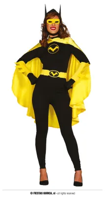 Produktbild von Schwarze Fledermaus Heldin Superheld Kostüm, Größe: 38 - 40 (M) Farbe: Schwarz