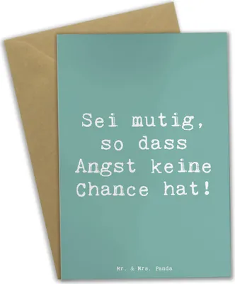 Produktbild von Mr. & Mrs. Panda Grußkarte Spruch Angst überwinden - Meeresbrise - Geschenk, Inspiration, innere Stärke, Vertrauem, weihnachtskarten, Grußkarten, Freude, Sicherheit, Mut