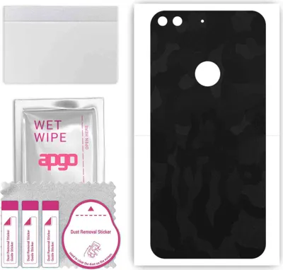 Produktbild von apgo Rückseite Schutzfolie, Skin, kompatibel mit Google Pixel XL, Hinten Displayschutzfolie aus Vinylfolie, kratzfest, einfache Montage - Schwarzes Tarnmuster