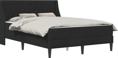 Immagine prodotto di vidaXL Letto con materasso Nero 140 x 190 cm Velluto