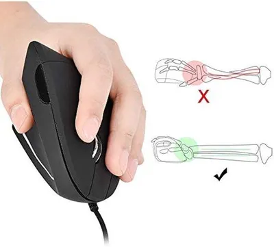 Image de Souris de jeu verticale pour gauchers, design ergonomique, 6 boutons, 1 600 DPI