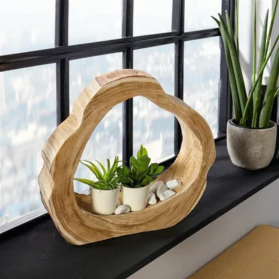 Image de Objet de décoration "Artwork" en bois, pièce unique, décoration en bois, sculpture, coupe décorative extravagante, disque d'arbre, disque d'écorce creux